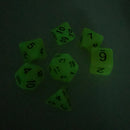 Set of 7 Plastic Multi-sided Dice Noctilucence Dices for Board Card Game Parts Yellow