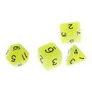 Set of 7 Plastic Multi-sided Dice Noctilucence Dices for Board Card Game Parts Yellow