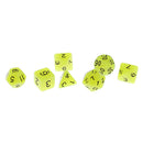 Set of 7 Plastic Multi-sided Dice Noctilucence Dices for Board Card Game Parts Yellow