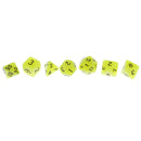 Set of 7 Plastic Multi-sided Dice Noctilucence Dices for Board Card Game Parts Yellow
