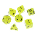 Set of 7 Plastic Multi-sided Dice Noctilucence Dices for Board Card Game Parts Yellow