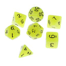 Set of 7 Plastic Multi-sided Dice Noctilucence Dices for Board Card Game Parts Yellow