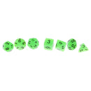 Set of 7 Plastic Multi-sided Dice Noctilucence Dices for Board Card Game Parts Green