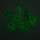 Set of 7 Plastic Multi-sided Dice Noctilucence Dices for Board Card Game Parts Green