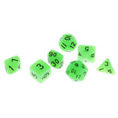 Set of 7 Plastic Multi-sided Dice Noctilucence Dices for Board Card Game Parts Green