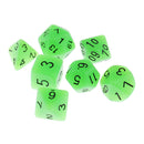 Set of 7 Plastic Multi-sided Dice Noctilucence Dices for Board Card Game Parts Green