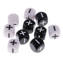 10 Pieces Plastic 6-sided Dice Minus Plus D6 for Party Bar Card Casino Game Props 0.62inch