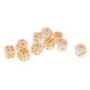 10pcs/Pack Plastic Six Sided Dice D6 for Party Bar Game Accessory White