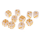 10pcs/Pack Plastic Six Sided Dice D6 for Party Bar Game Accessory White