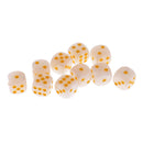 10pcs/Pack Plastic Six Sided Dice D6 for Party Bar Game Accessory White