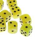 10pcs/Pack Plastic Six Sided Dice D6 for Party Bar Game Accessory Yellow