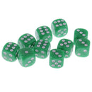 10pcs/Pack Plastic Six Sided Dice D6 for Party Bar Game Accessory Green