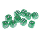 10pcs/Pack Plastic Six Sided Dice D6 for Party Bar Game Accessory Green