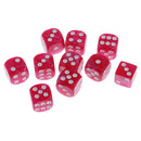 10pcs/Pack Plastic Six Sided Dice D6 for Party Bar Game Accessory Rose Red