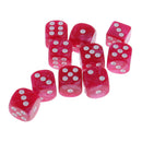 10pcs/Pack Plastic Six Sided Dice D6 for Party Bar Game Accessory Rose Red