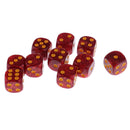10pcs/Pack Plastic Six Sided Dice D6 for Party Bar Game Accessory Dark Red
