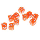 10pcs/Pack Plastic Six Sided Dice D6 for Party Bar Game Accessory Orange