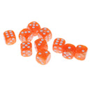 10pcs/Pack Plastic Six Sided Dice D6 for Party Bar Game Accessory Orange