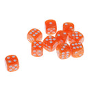 10pcs/Pack Plastic Six Sided Dice D6 for Party Bar Game Accessory Orange