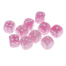 10pcs/Pack Plastic Six Sided Dice D6 for Party Bar Game Accessory Pink