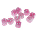 10pcs/Pack Plastic Six Sided Dice D6 for Party Bar Game Accessory Pink