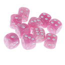 10pcs/Pack Plastic Six Sided Dice D6 for Party Bar Game Accessory Pink