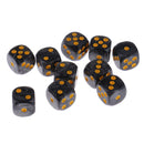 10pcs/Pack Plastic Six Sided Dice D6 for Party Bar Game Accessory Black