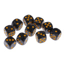 10pcs/Pack Plastic Six Sided Dice D6 for Party Bar Game Accessory Black