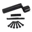Acoustic Guitar Parts Bridge Pin Peg w/ Puller+Saddle Nut Replacement Black