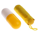 Fashion Yellow 5 Folding MINI Anti-UV Capsule Umbrellas Sun Sunshine Rain Black Adhesive for Women Ladies Parts