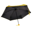 Fashion Yellow 5 Folding MINI Anti-UV Capsule Umbrellas Sun Sunshine Rain Black Adhesive for Women Ladies Parts