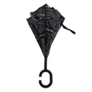Folding C Shape Handle Large Inverted Umbrella Black Newspaper Gift for Friends Family 31.49