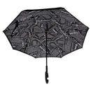 Folding C Shape Handle Large Inverted Umbrella Black Newspaper Gift for Friends Family 31.49
