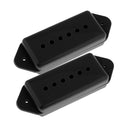 2Pcs Black Humbucker Pickup Covers 50mm 52mm Pole Space Electric Guitar Parts