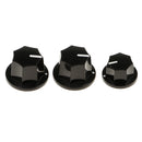 3 Pieces Plastic Guitar Bass Volume Tone Knob Button for Jazz Electric Bass Black