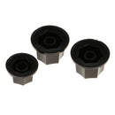 3 Pieces Plastic Guitar Bass Volume Tone Knob Button for Jazz Electric Bass Black