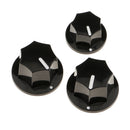3 Pieces Plastic Guitar Bass Volume Tone Knob Button for Jazz Electric Bass Black