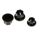 3 Pieces Plastic Guitar Bass Volume Tone Knob Button for Jazz Electric Bass Black