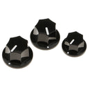 3 Pieces Plastic Guitar Bass Volume Tone Knob Button for Jazz Electric Bass Black