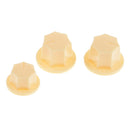 3 Pieces Plastic Guitar Bass Volume Tone Knob Button for Jazz Electric Bass Beige