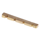 Guitar Replacement Brass Bridge Top Nut Carved Golden for 4-String Bass Accs - 42x3mm