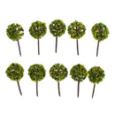 50pieces Model Ball Shaped Trees Train Garden Wargame Diorama 1:75 HO OO Scale Yellow Green