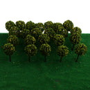 50pieces Model Ball Shaped Trees Train Garden Wargame Diorama 1:75 HO OO Scale Yellow Green