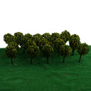 50pieces Model Ball Shaped Trees Train Garden Wargame Diorama 1:75 HO OO Scale Yellow Green