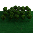50pieces Model Ball Shaped Trees Train Garden Wargame Diorama 1:75 HO OO Scale Light Green