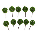 50pieces Model Ball Shaped Trees Train Garden Wargame Diorama 1:75 HO OO Scale Light Green