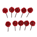 50pieces Model Ball Shaped Trees Train Garden Wargame Diorama 1:75 HO OO Scale Dark Red