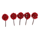 50pieces Model Ball Shaped Trees Train Garden Wargame Diorama 1:75 HO OO Scale Dark Red