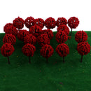 50pieces Model Ball Shaped Trees Train Garden Wargame Diorama 1:75 HO OO Scale Dark Red