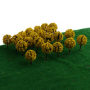 50pieces Model Tree Train Railway Building Street Scenery Scale OO HO Light Yellow